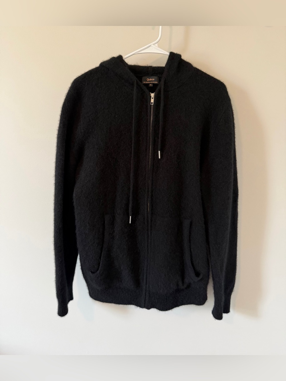 Quince Mongolian Cashmere Full Zip Hoodie Men’s Size XL Black